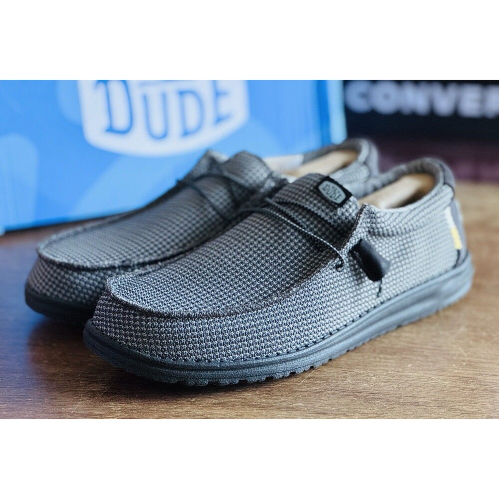 Men’s Size 12 HEYDUDE Wally Sport Mesh Charcoal Gray Slip On Loafer NIB